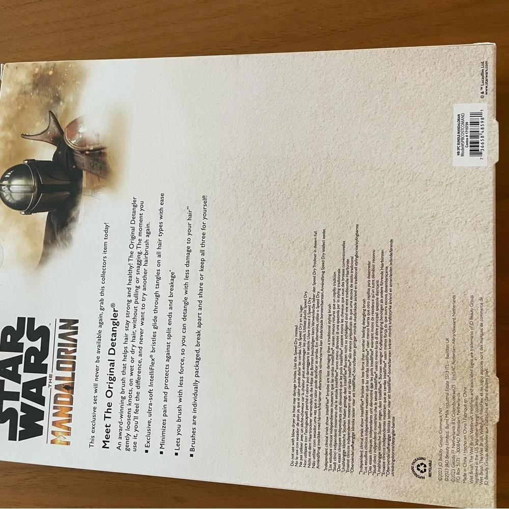 Star Wars The Mandalorian Detangler Kit 3 Wet brushes New